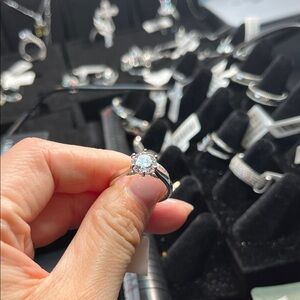 Elegant Silver and Blue Gemstone Ring